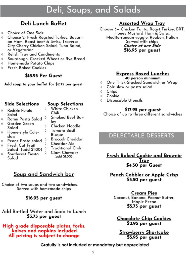2025 Catering Menu 2